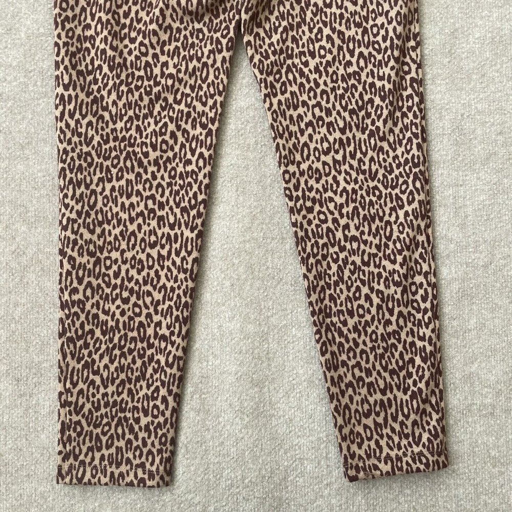 Ann Taylor Pants Womens Small Skinny Beige Burgundy Red Leopard Print Legging - Picture 12 of 12
